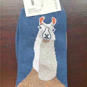 Foot Traffic Blue Llama Women's Socks